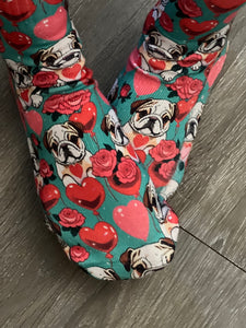 Frenchie Love Valentine socks