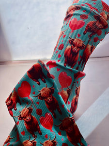 Heartfelt highland cow athletic Socks