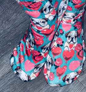 Frenchie Love Valentine socks