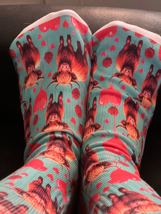 Heartfelt highland cow athletic Socks