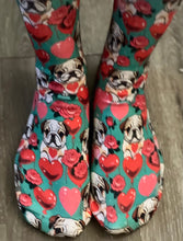 Frenchie Love Valentine socks