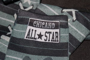 Chicano All Stars grey and black Men's Dress Socks
