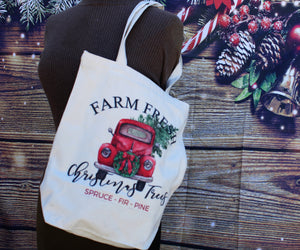 Farm fresh Christmas tote bags