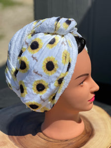 Sunflowers towel turban/hair wrap