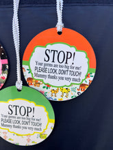 Car seat/ stroller do not touch  baby germ sign tag